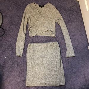 LuLu’s Two Piece Skirt & Cropped Long Sleeve Set